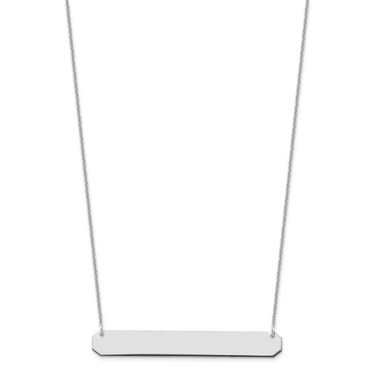 14kt White Gold Large Blank Bar Necklace