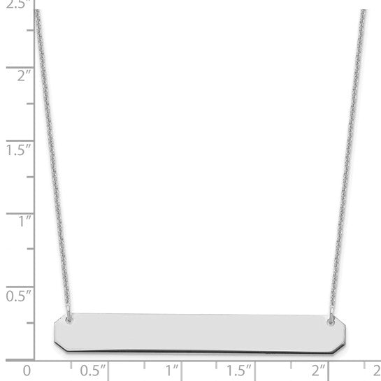14kt White Gold Large Blank Bar Necklace