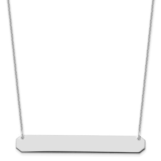 14kt White Gold Large Blank Bar Necklace