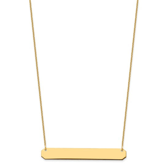 14kt Yellow Gold Large Blank Bar Necklace