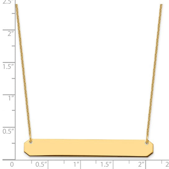 14kt Yellow Gold Large Blank Bar Necklace