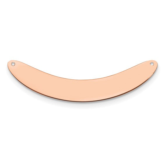 14kt Rose Gold Large Curved Blank Bar Necklace