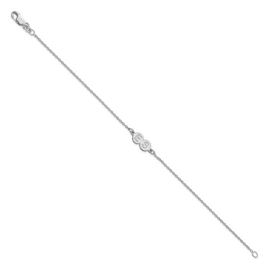 14kt White Gold 2 Letter Bubble Bracelet