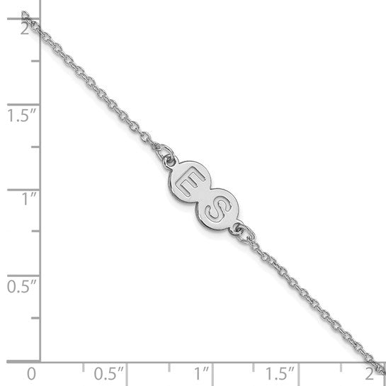 14kt White Gold 2 Letter Bubble Bracelet