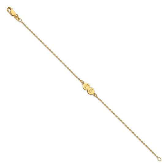 14kt Yellow Gold 2 Letter Bubble Bracelet