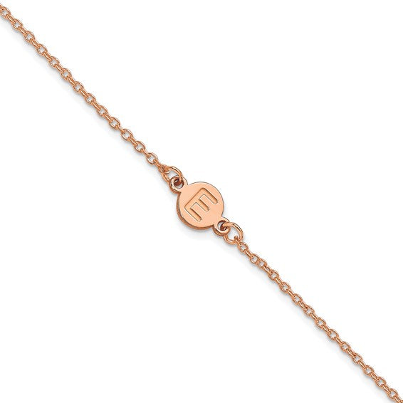 14kt Rose Gold 1 Letter Bubble Bracelet