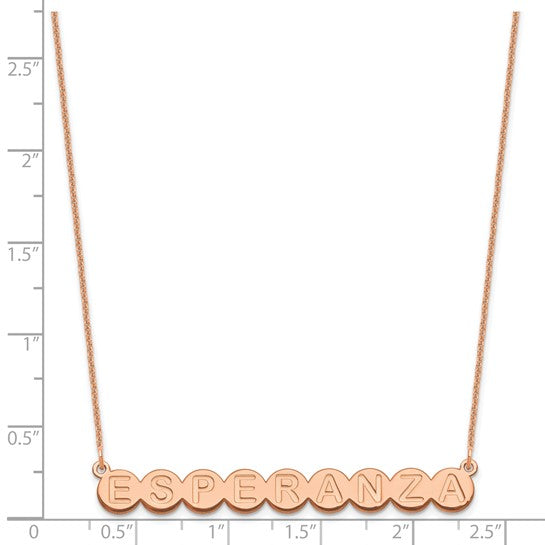 14kt Rose Gold 9 Letter Bubble Necklace
