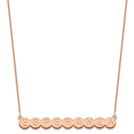 14kt Rose Gold 9 Letter Bubble Necklace