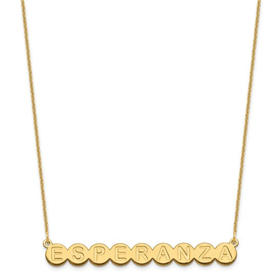 14kt Yellow Gold 9 Letter Bubble Necklace