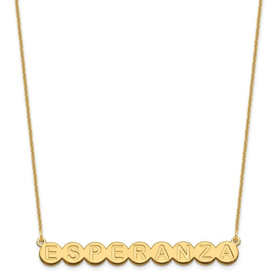 14kt Yellow Gold 9 Letter Bubble Necklace