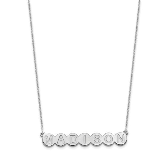 14kt White Gold 7 Letter Bubble Necklace