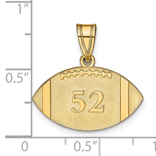 14kt Yellow Gold Personalized Football Pendant