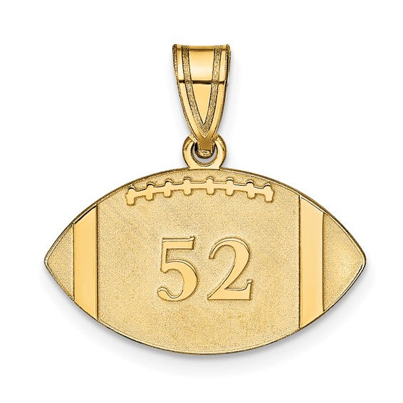 14kt Yellow Gold Personalized Football Pendant