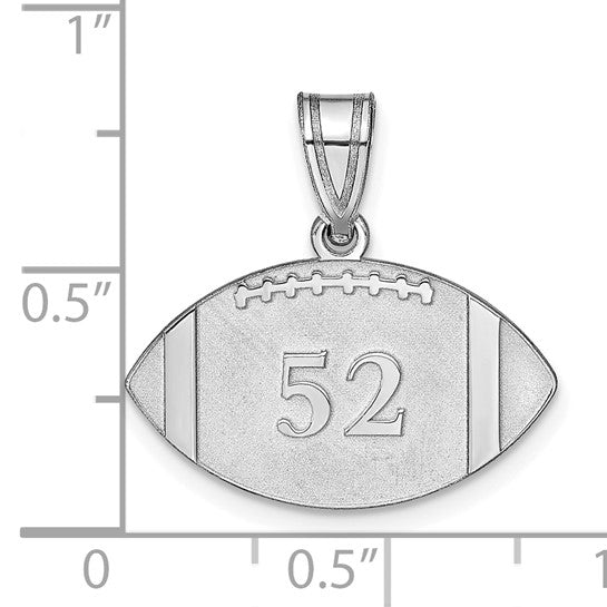 14kt White Gold Personalized Football Pendant