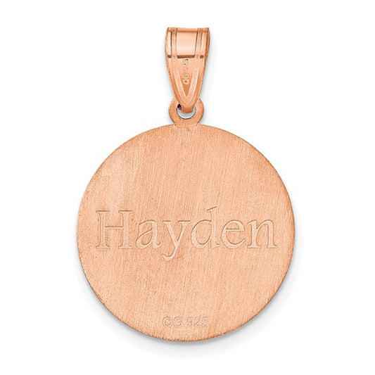 14kt Rose Gold Personalized Basketball Pendant