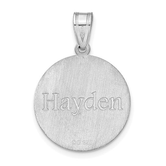 14kt White Gold Personalized Basketball Pendant