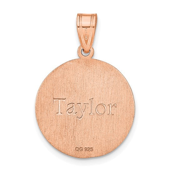 14kt Rose Gold Personalized Volleyball Pendant