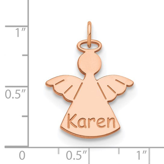 14kt Rose Gold Personalized Angel Charm