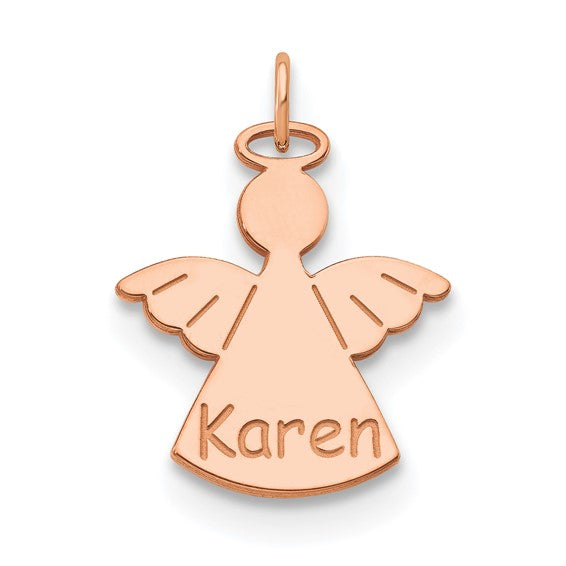14kt Rose Gold Personalized Angel Charm