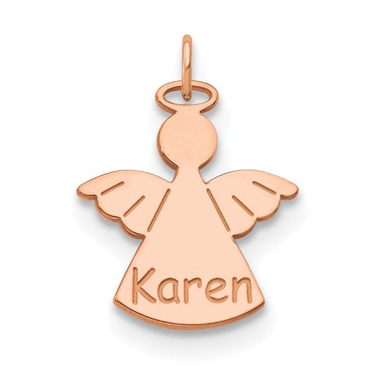 14kt Rose Gold Personalized Angel Charm