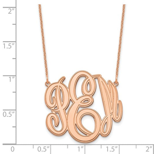 14kt Rose Gold Etched Monogram Necklace