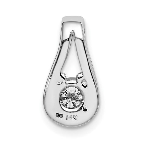 14kt White Gold Holds 4.7mm stone, Teardrop Shape Slide Pendant Mtg