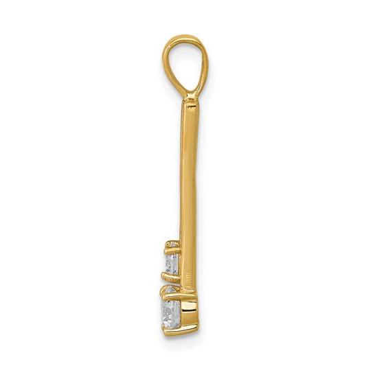 14kt Yellow Gold VS Diamond Two Stone Pendant