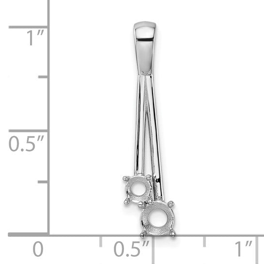 14kt White Gold Diamond Two Stone Pendant Mounting
