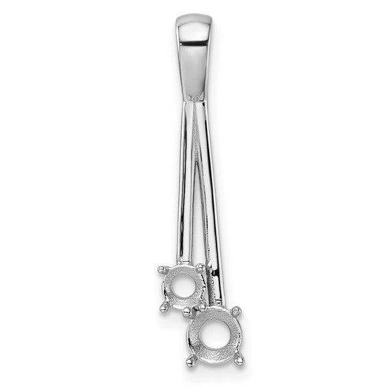 14kt White Gold Diamond Two Stone Pendant Mounting