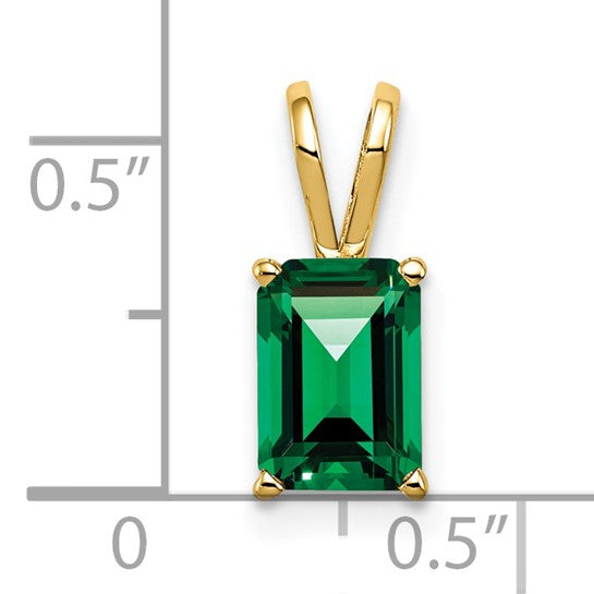 14kt Yellow Gold 8x6mm Emerald Cut Mount St. Helens pendant