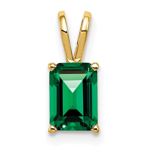 14kt Yellow Gold 8x6mm Emerald Cut Mount St. Helens pendant