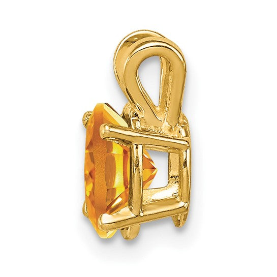 14kt Yellow Gold 7x5mm Oval Citrine pendant