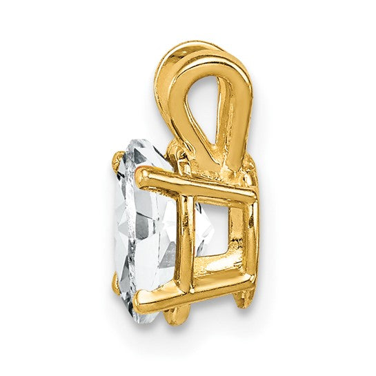 14kt Yellow Gold 7x5mm Oval Cubic Zirconia pendant