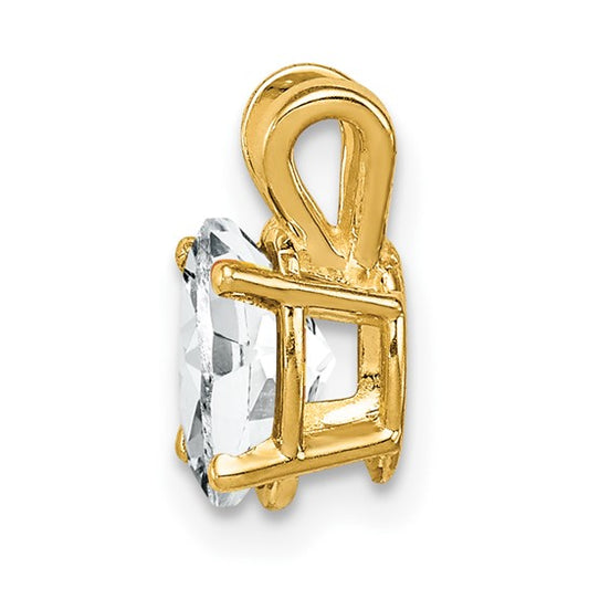 14kt Yellow Gold 7x5mm Oval Cubic Zirconia pendant