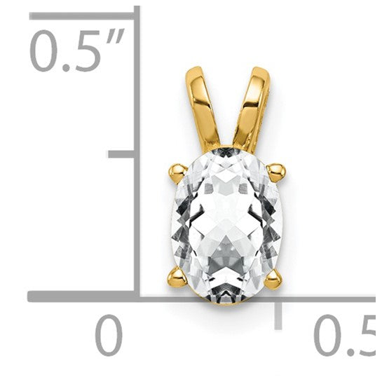 14kt Yellow Gold 7x5mm Oval Cubic Zirconia pendant