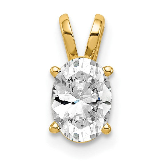 14kt Yellow Gold 7x5mm Oval Cubic Zirconia pendant