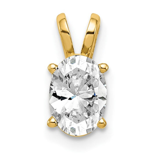 14kt Yellow Gold 7x5mm Oval Cubic Zirconia pendant