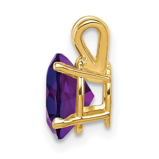 14kt Yellow Gold 8x6mm Oval Amethyst pendant
