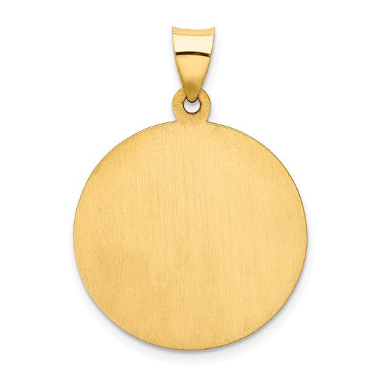 14kt Yellow Gold Polished/Satin Our Lady of Guadalupe Medal Hollow Pendant