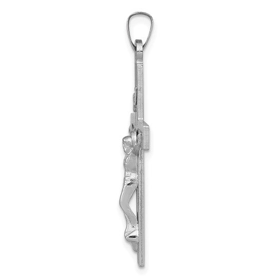 14kt White Gold INRI Crucifix Charm