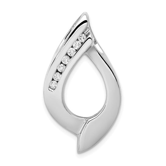 14kt White Gold Holds 7-1.9mm stones, AA Diamond Slide