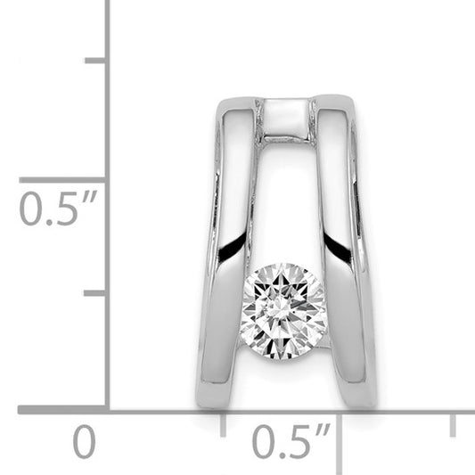 14kt White Gold AA 5.25mm Diamond Slide Pendant