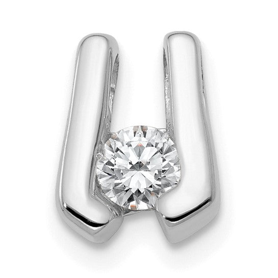 14kt White Gold AAA 3.75mm Diamond Slide