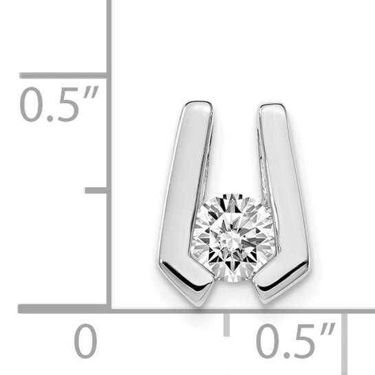 14kt White Gold AA 4.5mm Diamond Slide