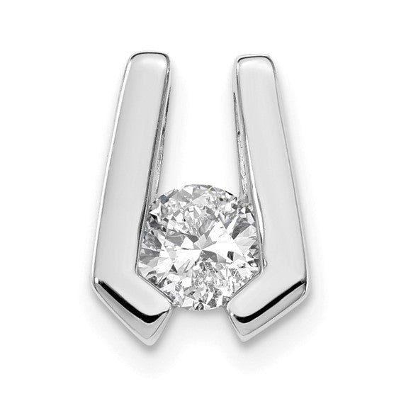 14kt White Gold AA 4.5mm Diamond Slide