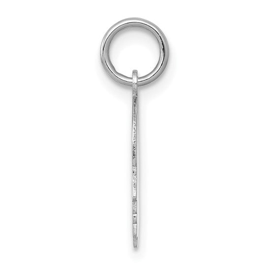 14kt White Plain Small.018 Depth Facing Right Engravable Boy Charm