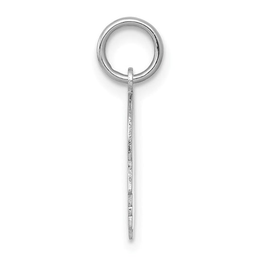 14kt White Plain Small.018 Depth Facing Right Engravable Boy Charm