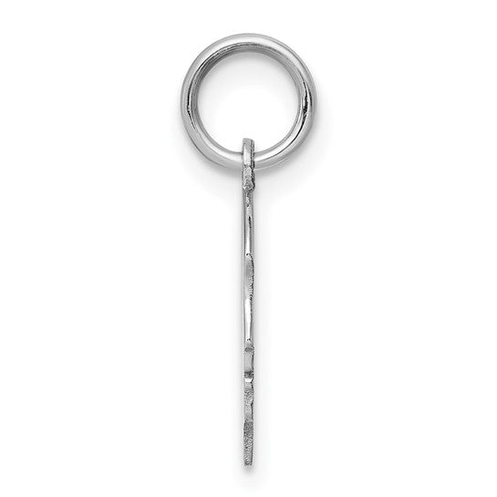14kt White Plain Small.011 Depth Facing Right Engravable Girl Charm
