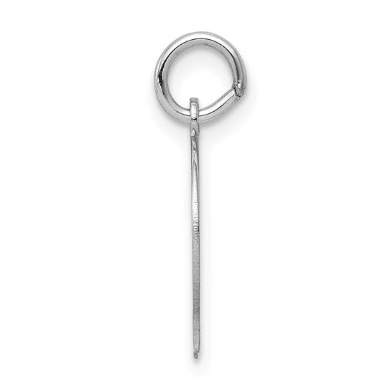 14kt White Gold Plain Small.011 Depth Facing Left Engravable Boy Charm