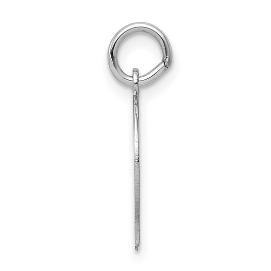 14kt White Gold Plain Small.011 Depth Facing Left Engravable Boy Charm